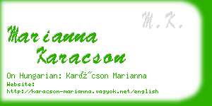 marianna karacson business card